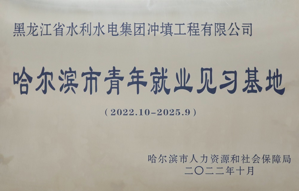 厚植人才沃土 賦能發(fā)展引擎——沖填公司被授予“哈爾濱市青年就業(yè)見習(xí)基地”稱號(hào)